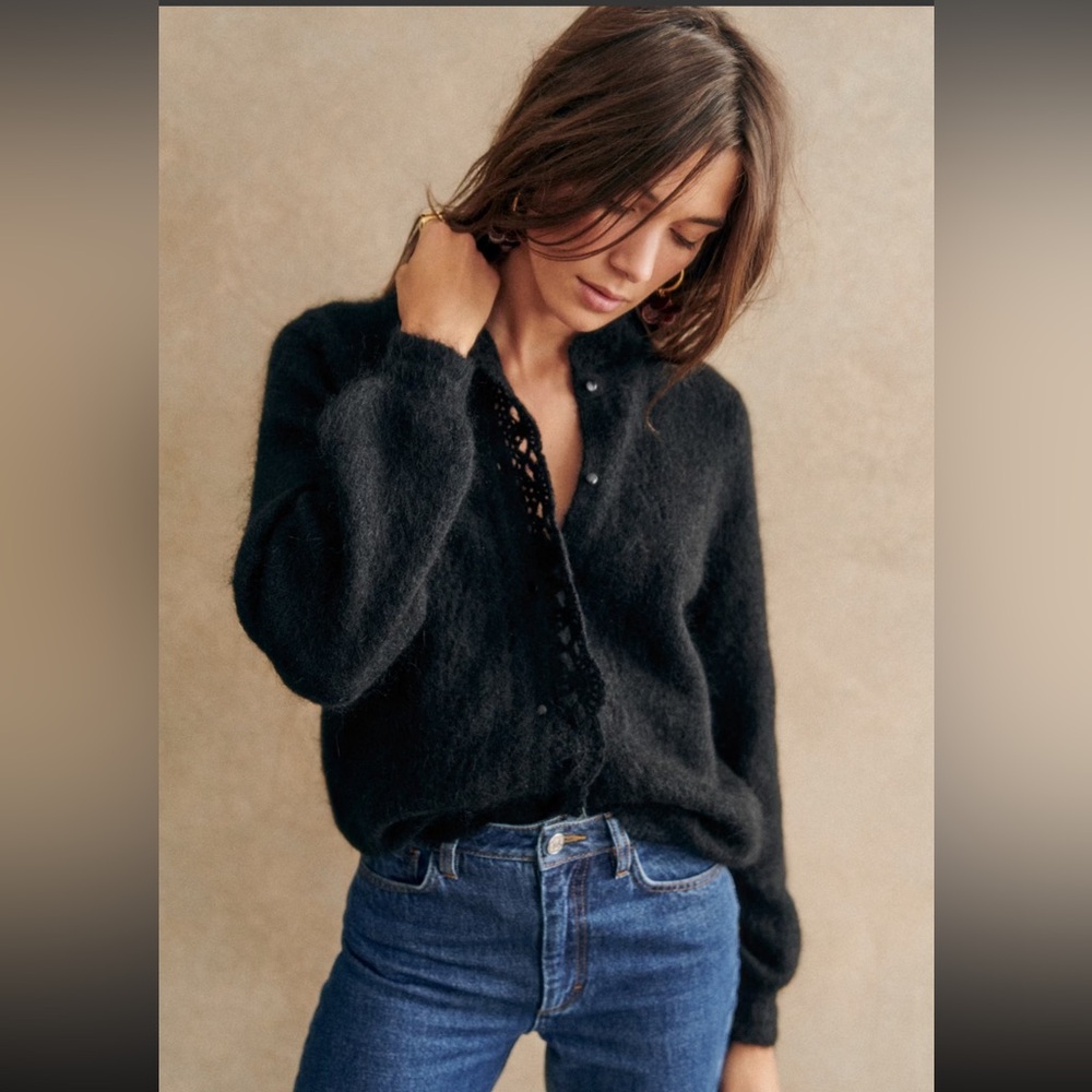 Sezane Black Women's Cardigan Sweater